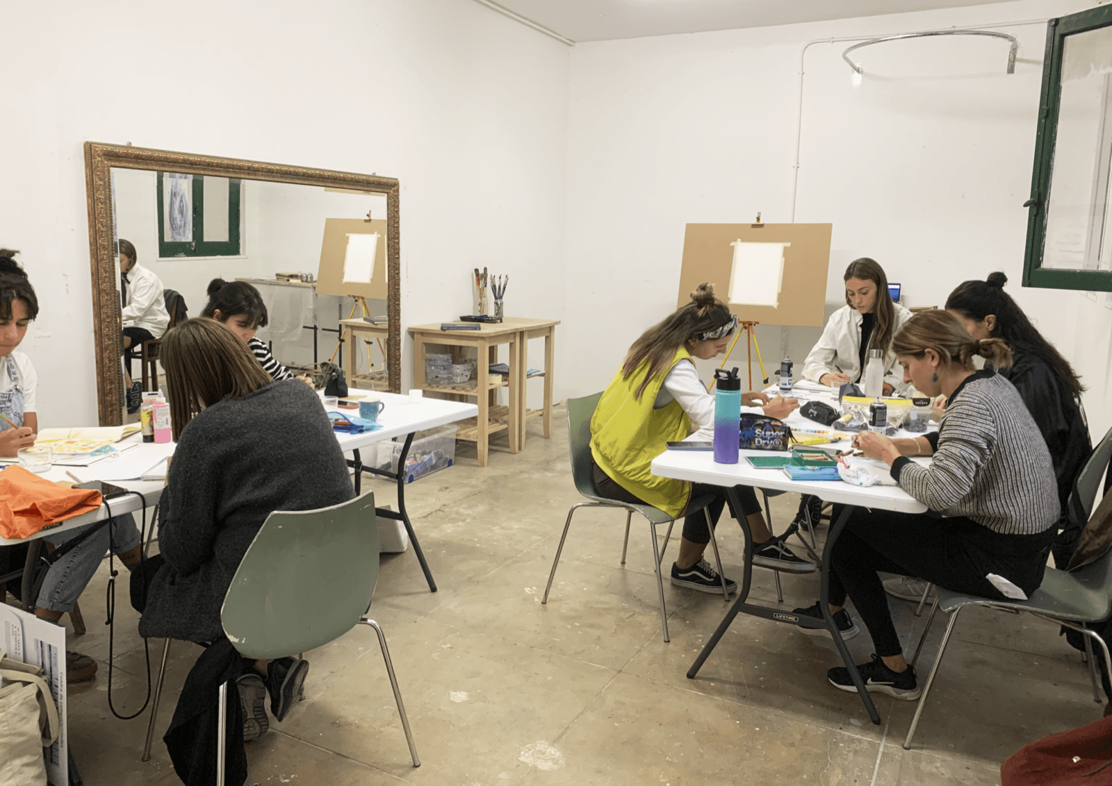 Proceso de trabajo durante Paisajes oníricos